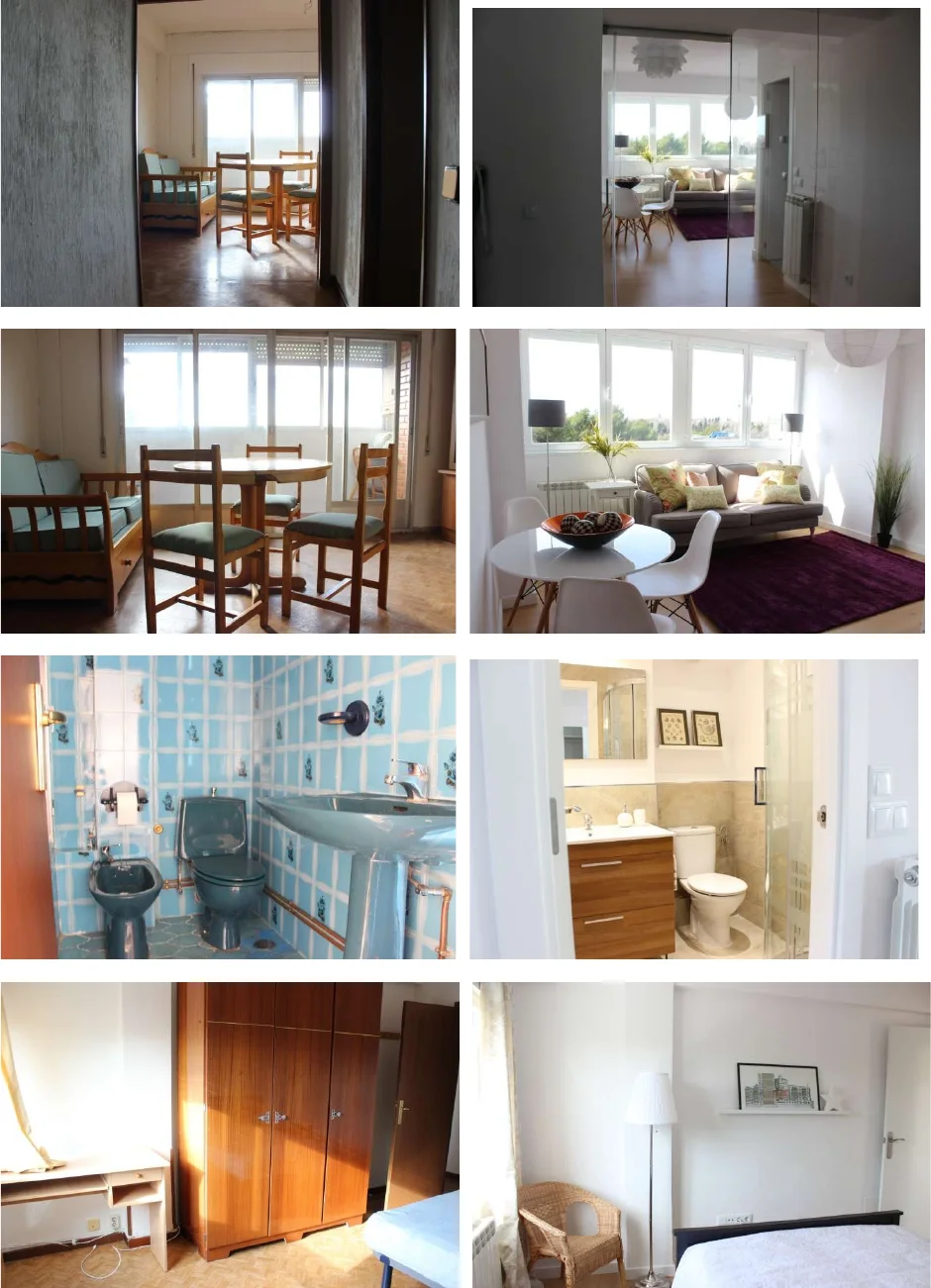 Vivienda reformada en Madrid — detalle antes y después