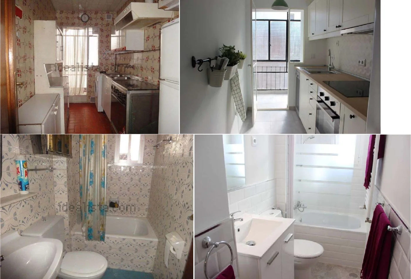 Cocina y baño renovados en Madrid — antes y después
